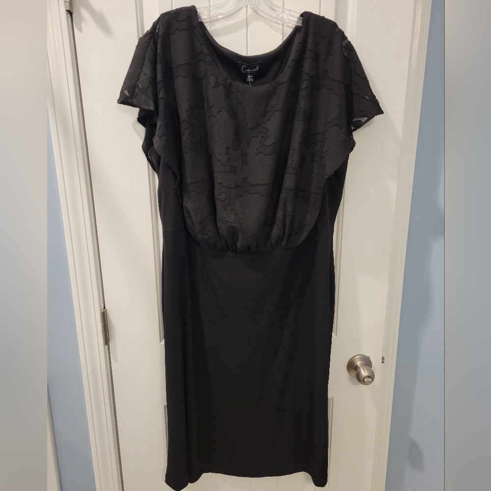 Connected Apparel Dress, Black, Size 20W
